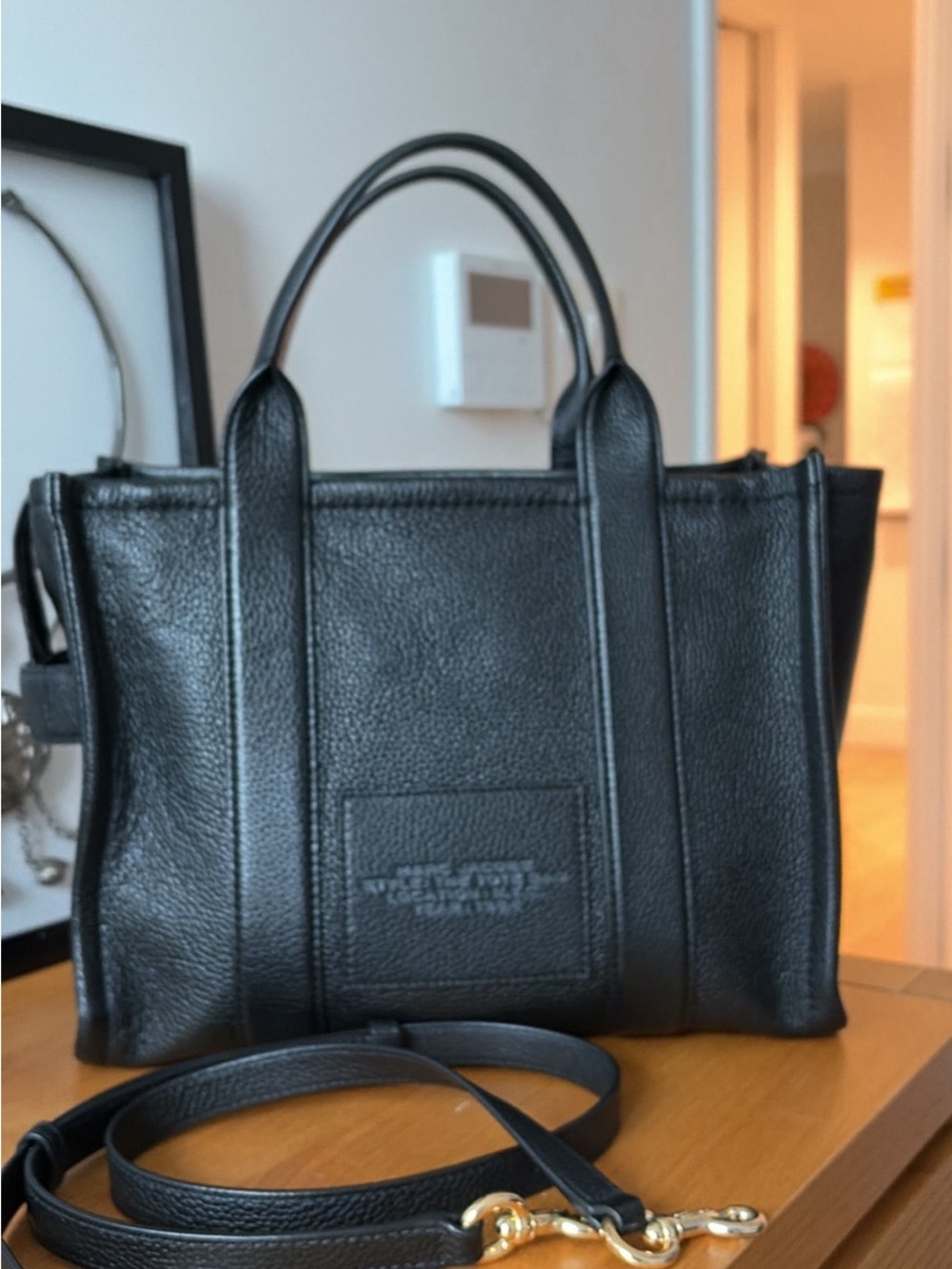 Marc Jacobs Black Pebbled Leather 'The Tote Bag' Satchel - Picture 2 of 9